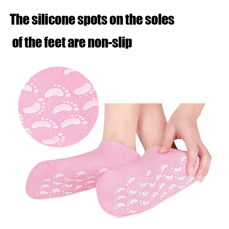 One Pair Gel Sock Socks For Softening Dry Cracked Rough Feet Skins Washable And Reusable Reduce Cracked Skin Socks image 3