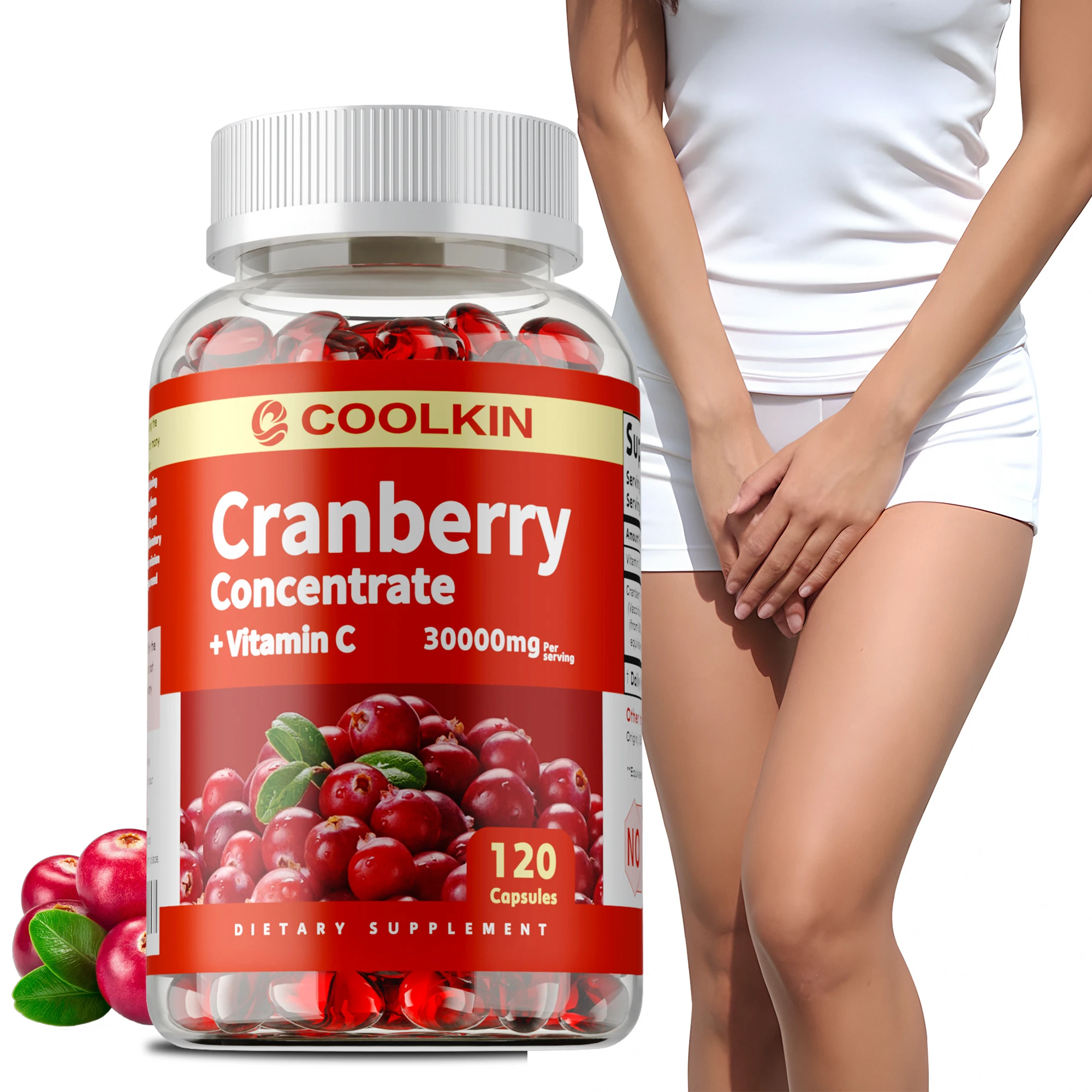 

Капсулы клюквы - с витамином С - Здоровье мочевого травления, очищение мочевого пузыря, насыщенный антиоксидант - 120 капсул