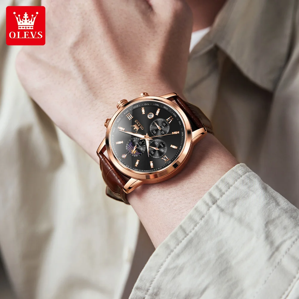 OLEVS Heren Quartz Horloge Maanfase - usage example