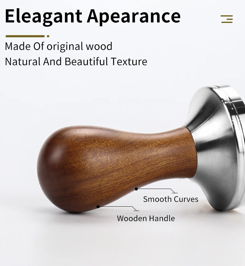 Kaffee Tamper 51mm 57mm 58,5mm Für Delonghi Breville Lelit Siebträger Edelstahl Espresso Zubehör Ecke Barista werkzeuge – Detail 9