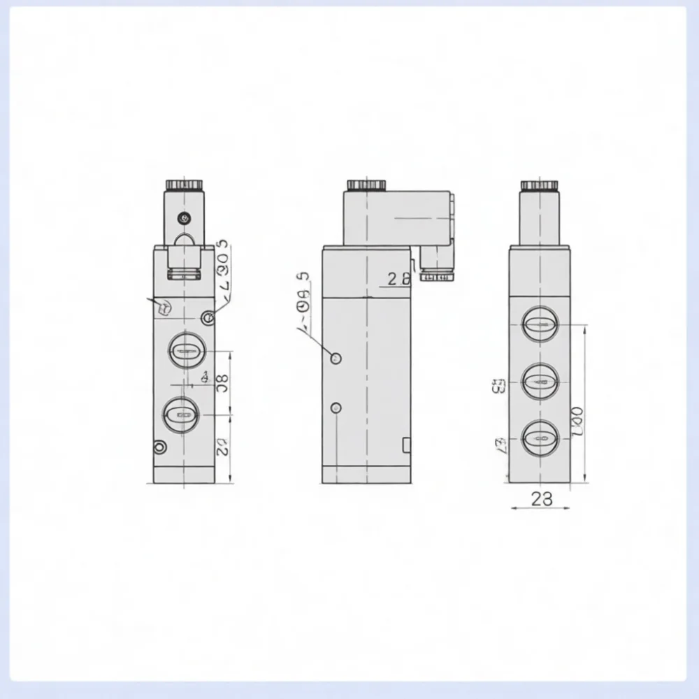 Electric Pneumatic Solenoid Valve 4V210 08 2 Position 5 Way Directional Control Air Valve For Industrial Packaging Assembly Line