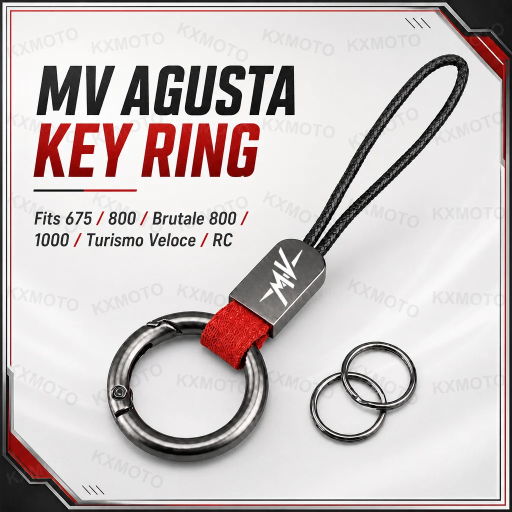 For MV Agusta 675 800 Brutale 800 1000 Turismo Veloce RC Universal Key Holder Microfiber Keychain Cowhide Wax Rope motorcycle