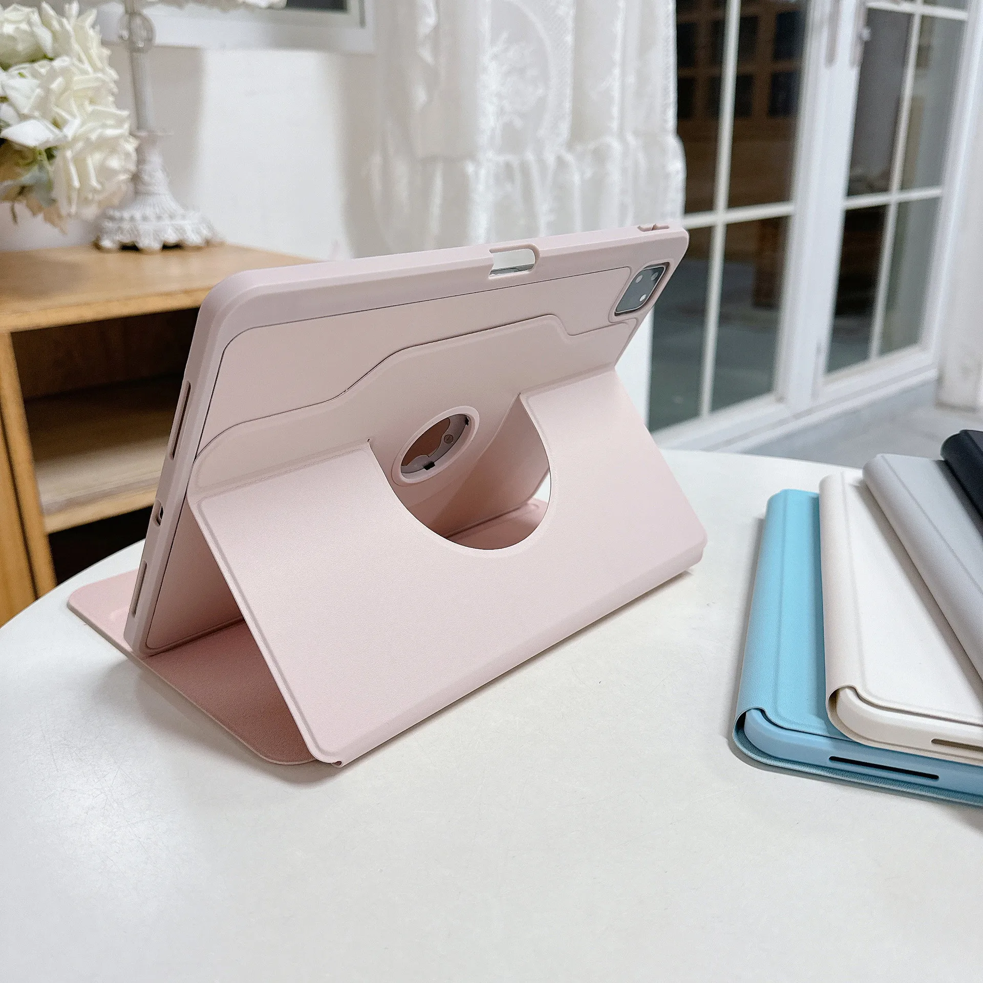 حافظة حامل دوران 360 درجة لجهاز iPad Air Pro MINI 3 4 5 6 7 8 9 10 الجيل 10.9 10.2 11 12.9 13 بوصة حافظة جلدية للكمبيوتر اللوحي