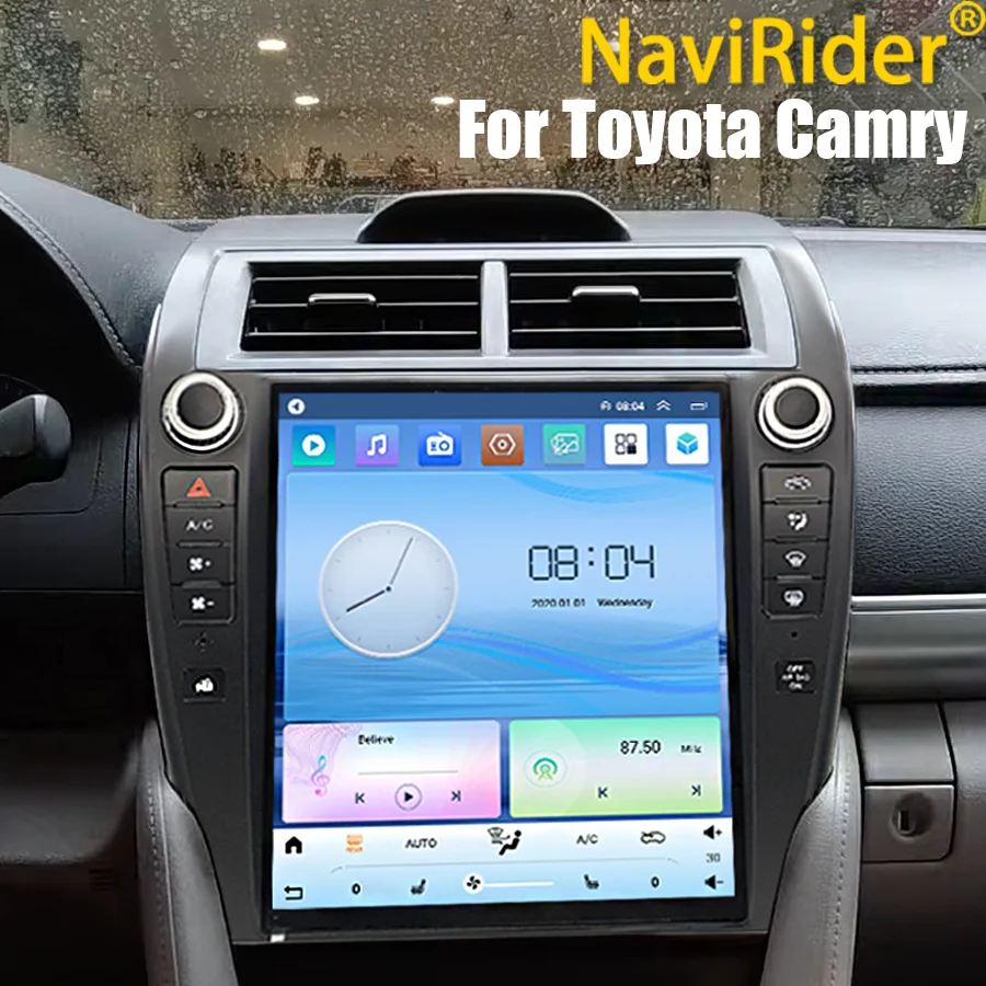 

12-дюймовый Android 15 мультимедийный видеоплеер с Carplay для Toyota Camry 7 XV 50 55 (версия для США) 2012-2017, автомобильное радио, GPS-навигация