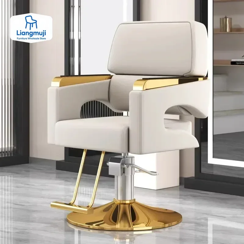 

Luxury Personalized Barber Chair Beauty Hidraulic Professional Leg Rest Chair Swivel Advanced Adjustable Cadeira Salon Furniture