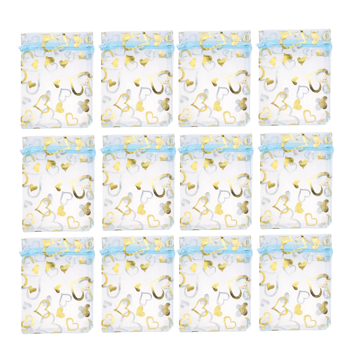 

50pcs Heart Pattern Gift Bags Premium Cloth Reusable Durable Storage Bags For Candy Jewelry Party Favors Kids Pink