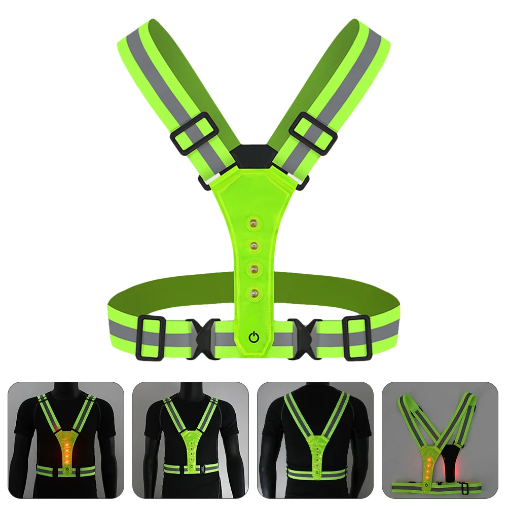 LED Luminous Vest Reflection Tape Running Reflective Adjustable Belt Strap Clothing Lamp Bead High Visibility Belts Night