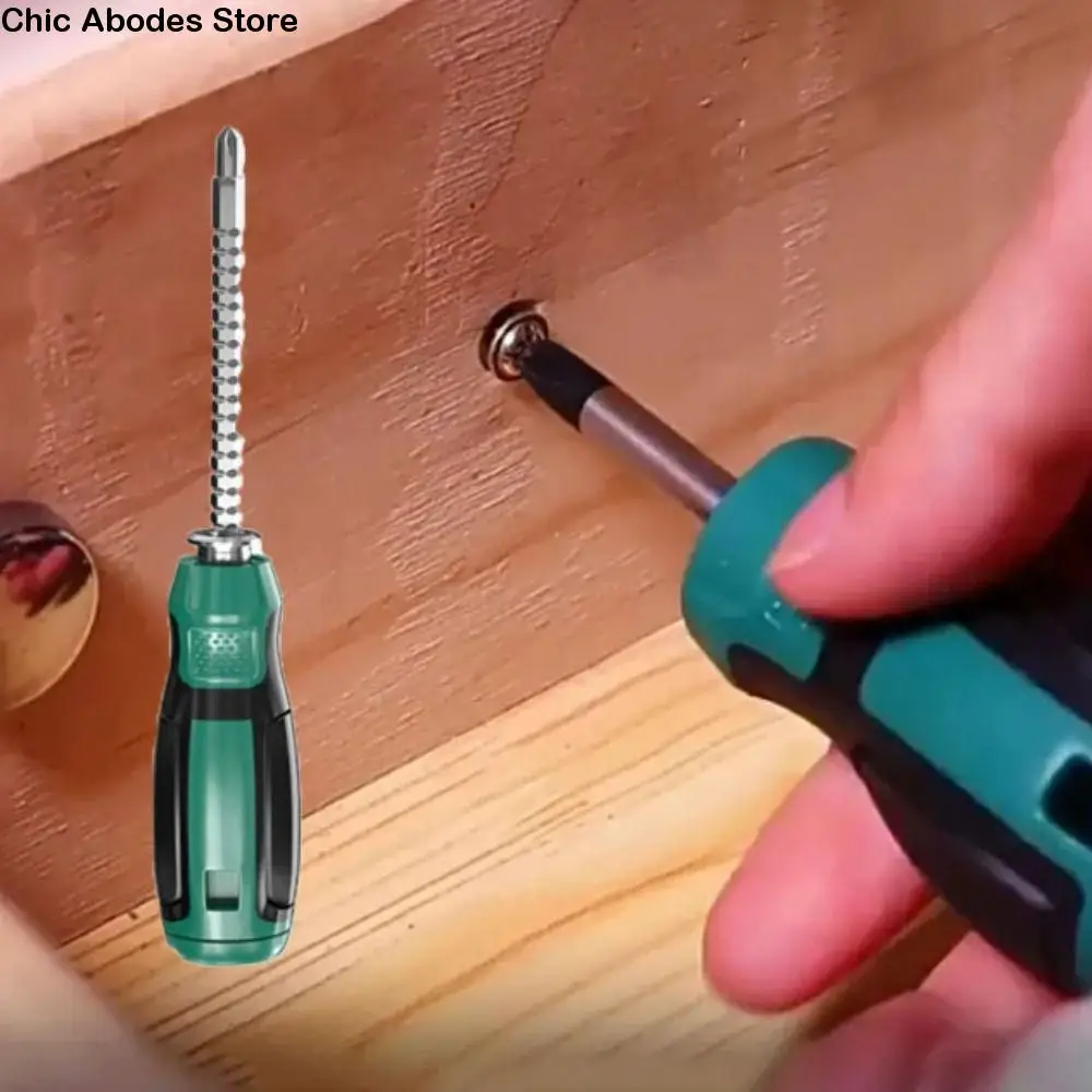 

Отвертка с двойной головкой из хромированной стали Масштабируемая конструкция Мини-размер Отвертка двойного назначения с короткой ручкой Экономия труда