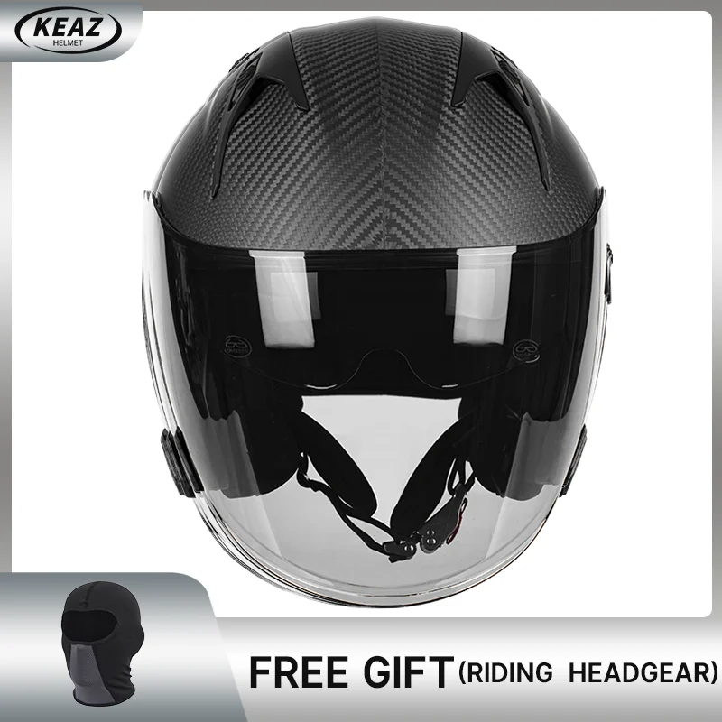 

Unbeatable Strength-to-Weight Ratio High Strength 3/4 Carbon Fiber Motorcycle Helmet Superior Protection DOT Certified for Rider