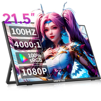 HGFRTEE 21.5 Inch 100HZ Portable Monitor Large Gaming Display 100%sRGB With HDMI Type C External Screen for Laptops PC Xbox PS5