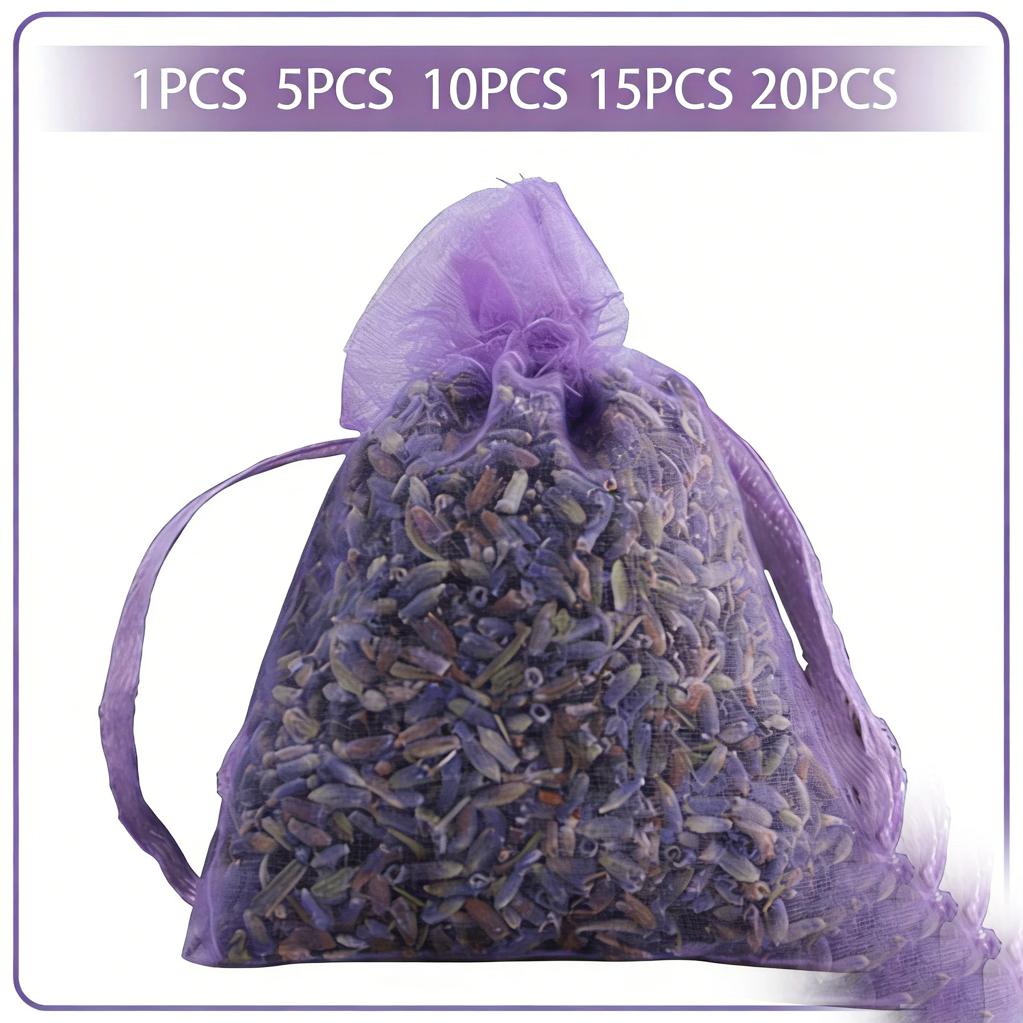 Sachets de Lavanda Natural Seca para Relaxamento e Sono, Aromatizadores de Ar para Carro com Cheiro Forte e Fresco