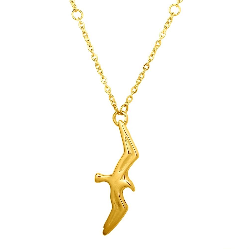 Trend ige Edelstahl t s Möwe Anhänger Halskette Vogel Charm Kette Halskette für Frauen Männer Paar Schmuck – Detail 4