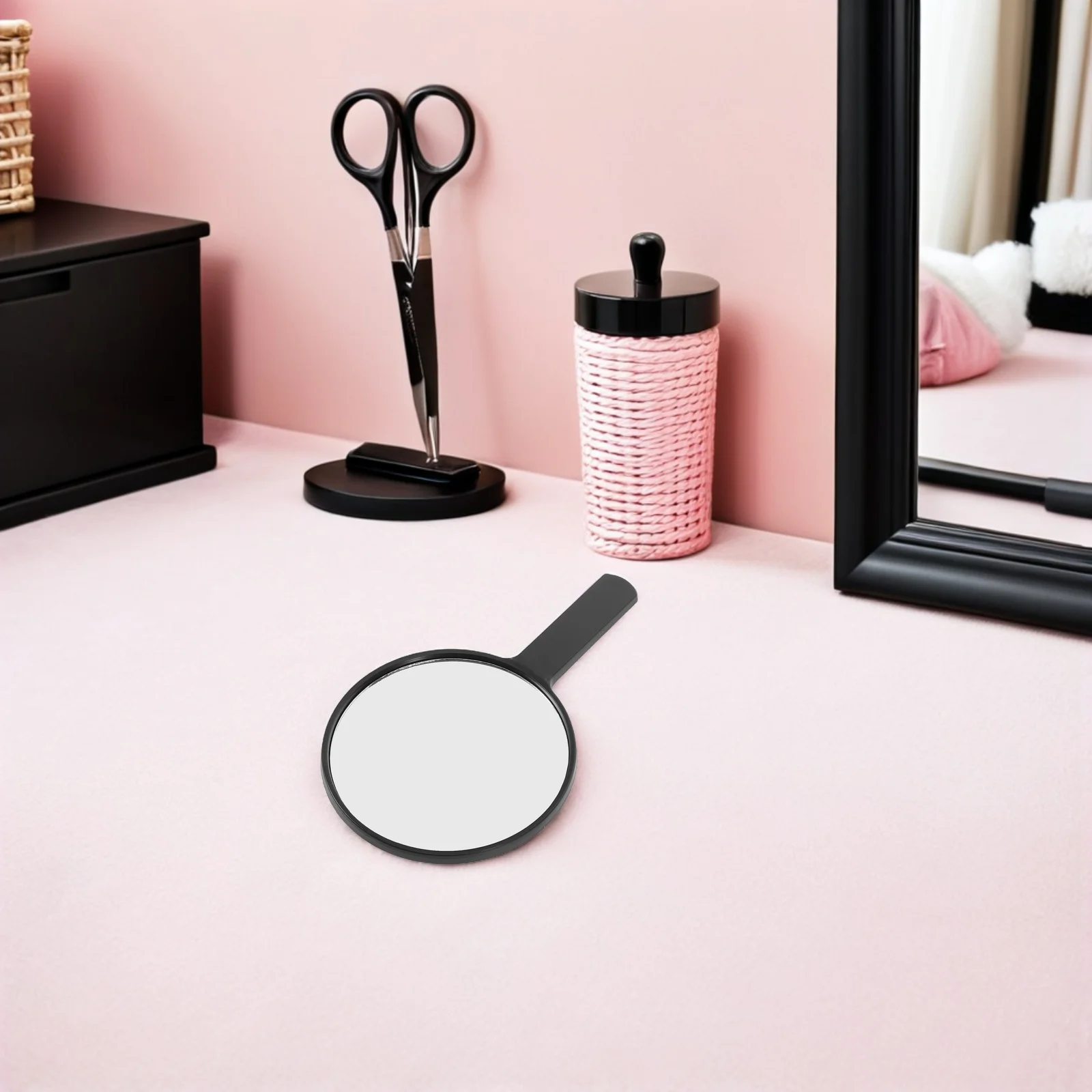 4pcs Anti-Fog Makeup Mirror Round Handheld Portable Compact Travel Mirror For Lightweight Personal Use Handled Vanity Face