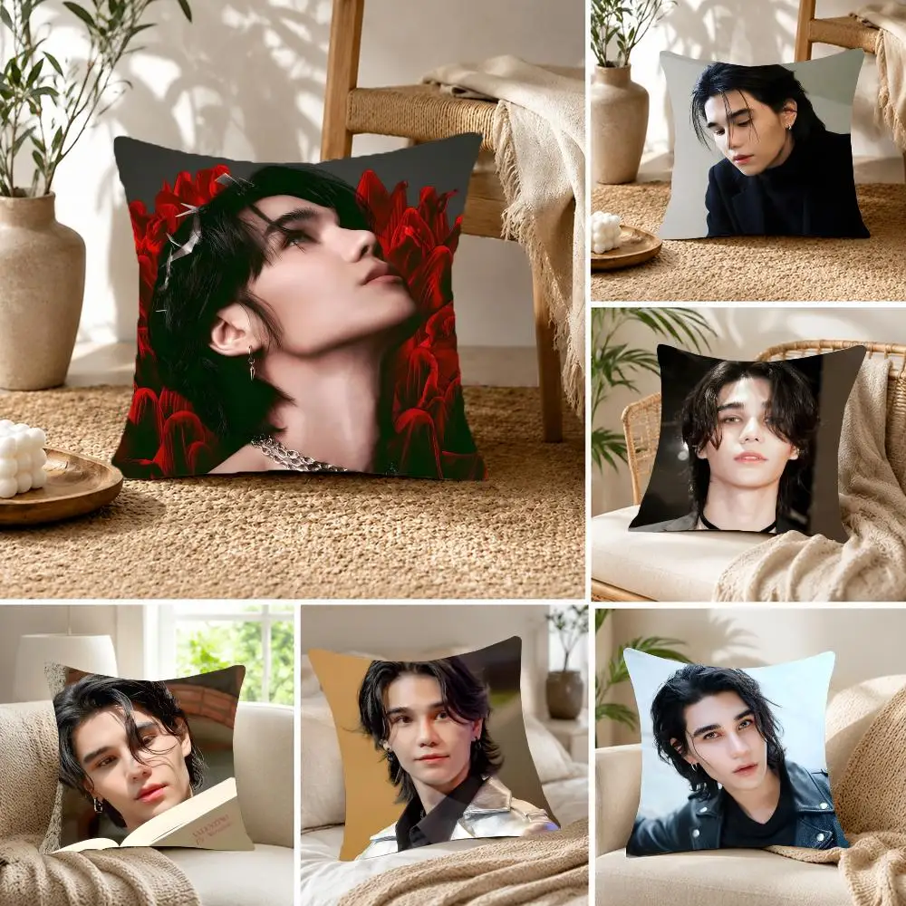 Thai singer Jeff Satur Cushion Cover Fluffy velvet Nordic style plush Living room sofa decorative