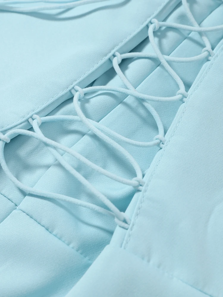 Tailliertes Rückenfreies A-Linien-Slip-Kleid für Damen, Sexy Trägerloses Ärmelloses Kleid mit Weitem Rock, Schlankes Party- und Abendkleid, Neue Vestidos – Detail 8