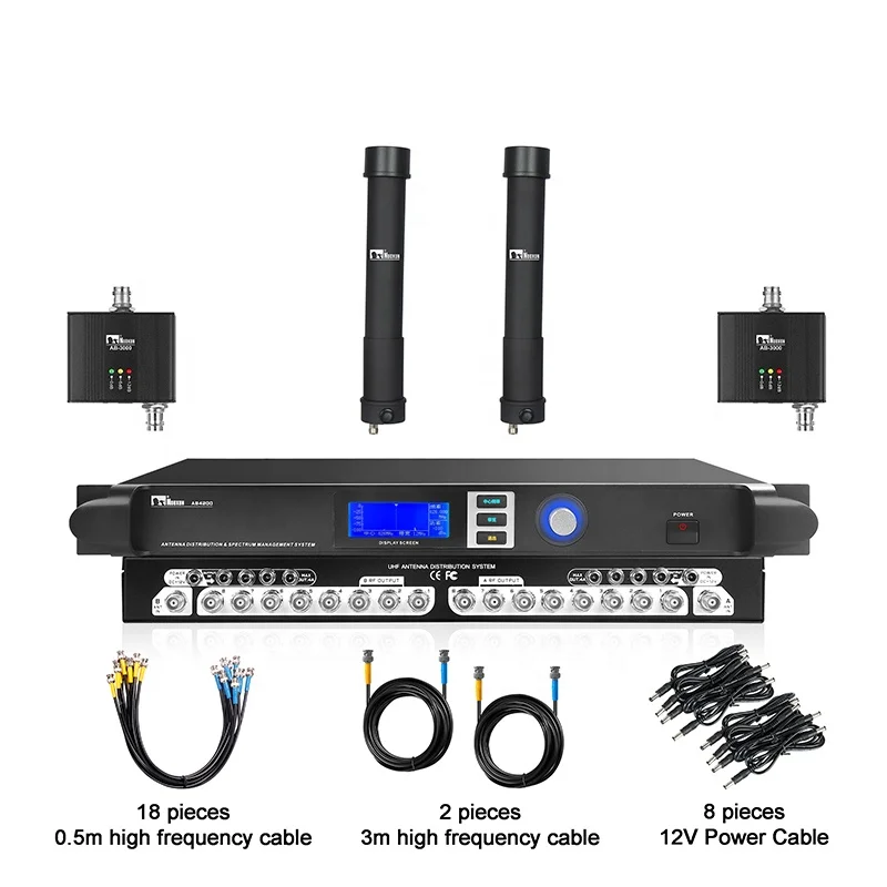 

Active Antenna Signal Amplifier Professional Wireless Microphone Antenna Distribution System Booster