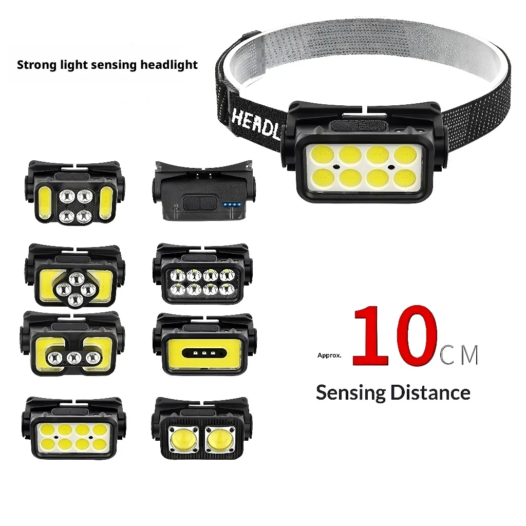 

Налобный фонарь с датчиком движения, супер яркий, долговечный, перезаряжаемый через USB, водонепроницаемый, сверхлегкий, для кемпинга и рыбалки