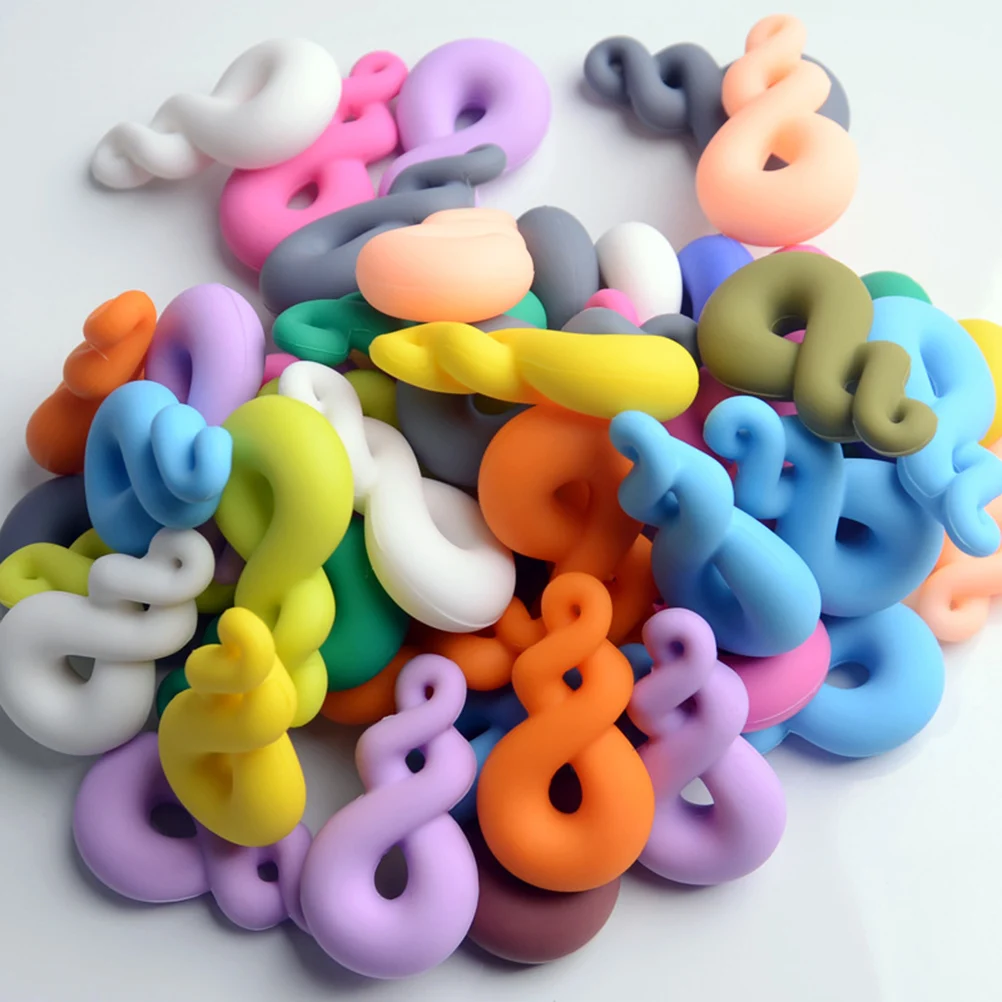 

2Pcs Silicone Chew Necklace 6x3 3x1 6cm Sensory Chewing Accessories for Autism Kids Oral Stimulation Tear Resistant