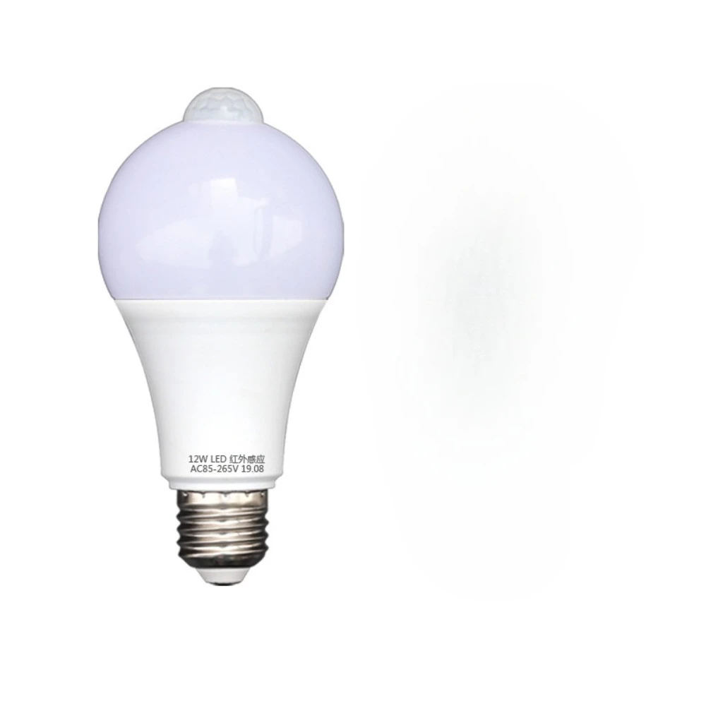 

E27 LED Bulb PIR Motion Sensor 220V 7W 9W 12W White LED Light Lamps Spotlights Night Light For Home Stair Hallway