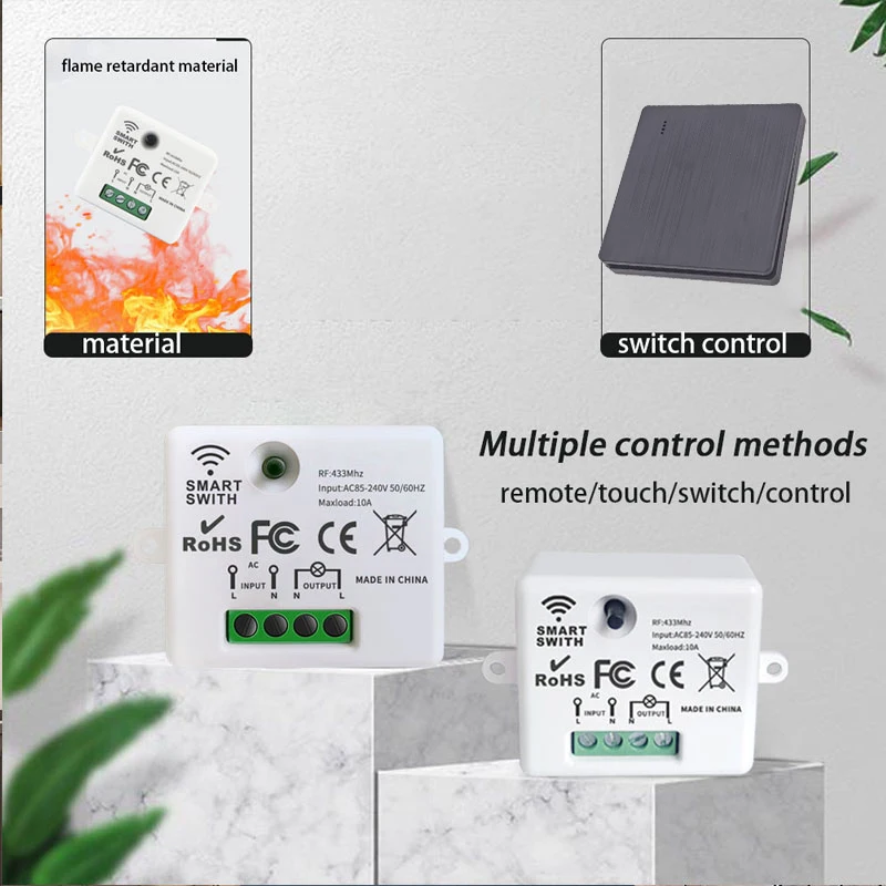 RF433 Smart Wireless Switch Self-Powered Waterproof Wall Panel Remote Light Switch Push Button Home Automation
