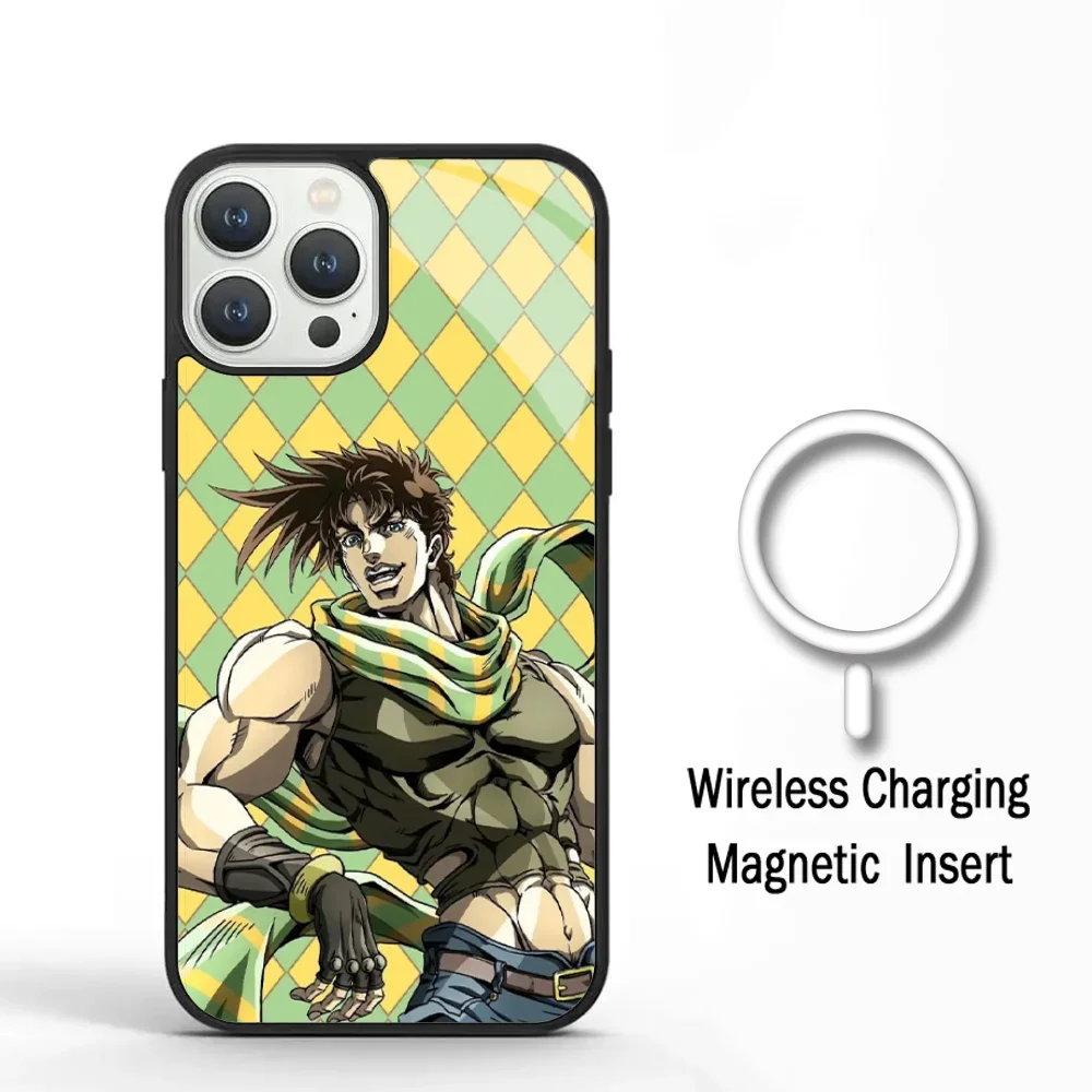 Japan Anime JOJO Joseph Joestar Phone Case For IPhone 11 12 13 14 15 Plus Pro Max Mirror Acrylic For Magsafe Wireless Charging