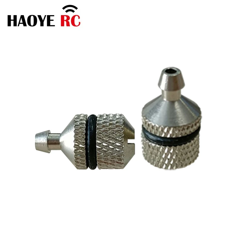 Haoye 2 szt. Metalowy filtr paliwa, dysza paliwowa, srebrny filtr paliwa do samolotów RC, części zamienne