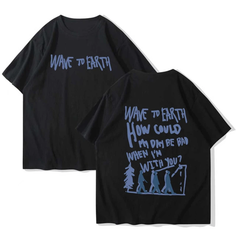 Retro Wave Towards Earth Music Album Print T-Shirt, Unisex, Casual Kuku Style T-Shirt, Popular Hip Hop Style T-Shirt, Streetwear