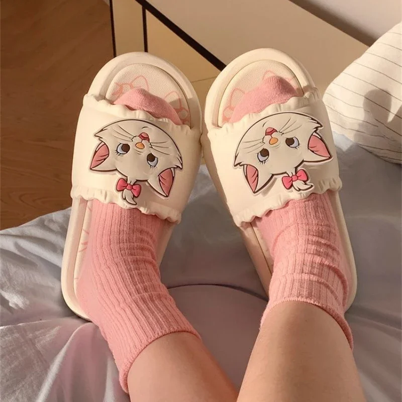 Disney girls  princess cute Mary Cat Cotton slippers non-slip soft bottom Casual Shoes for girl gift