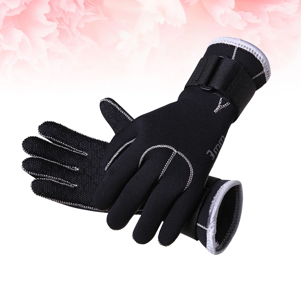 

3mm Black Diving Gloves Non-Slip Protective Warm Scratch Prevention Gloves for Snorkeling Scuba Kayaking Fishing