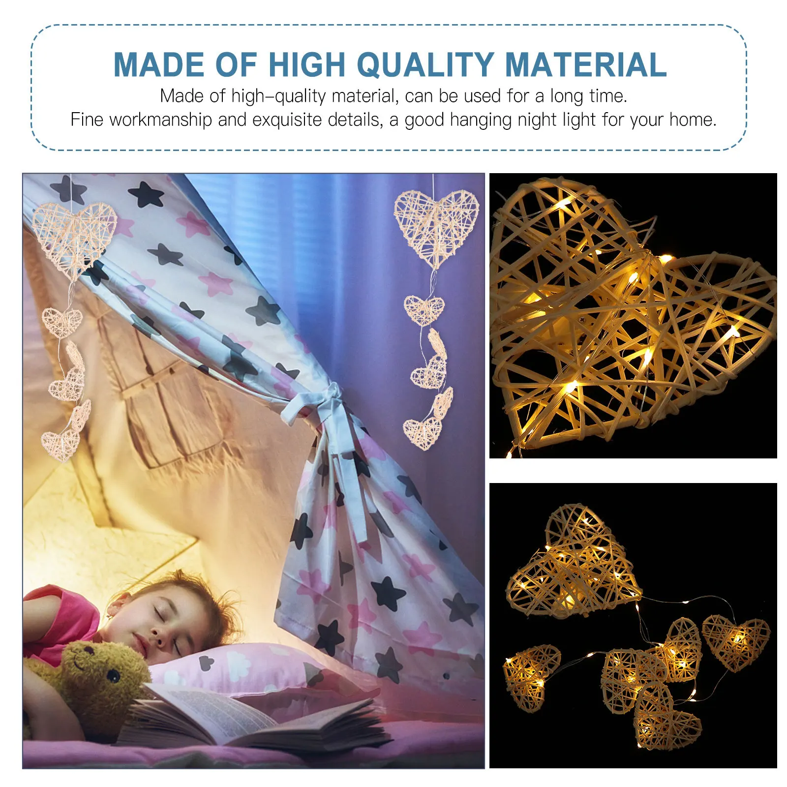 

Heart Shape Wall Decor Hanging Pendant Adornment High Quality Material Fine Workmanship Night Light Gift Light Pendant Decor