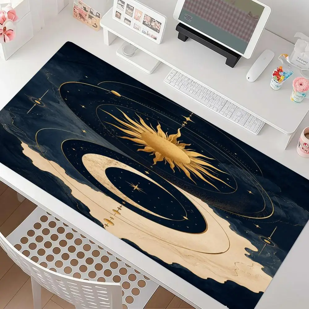 Table Mat Vintage Sun Moon Celestial Star Map Mystic Texture Mouse Pads Large Size For Laptop Games Keyboard  Game Card Pad