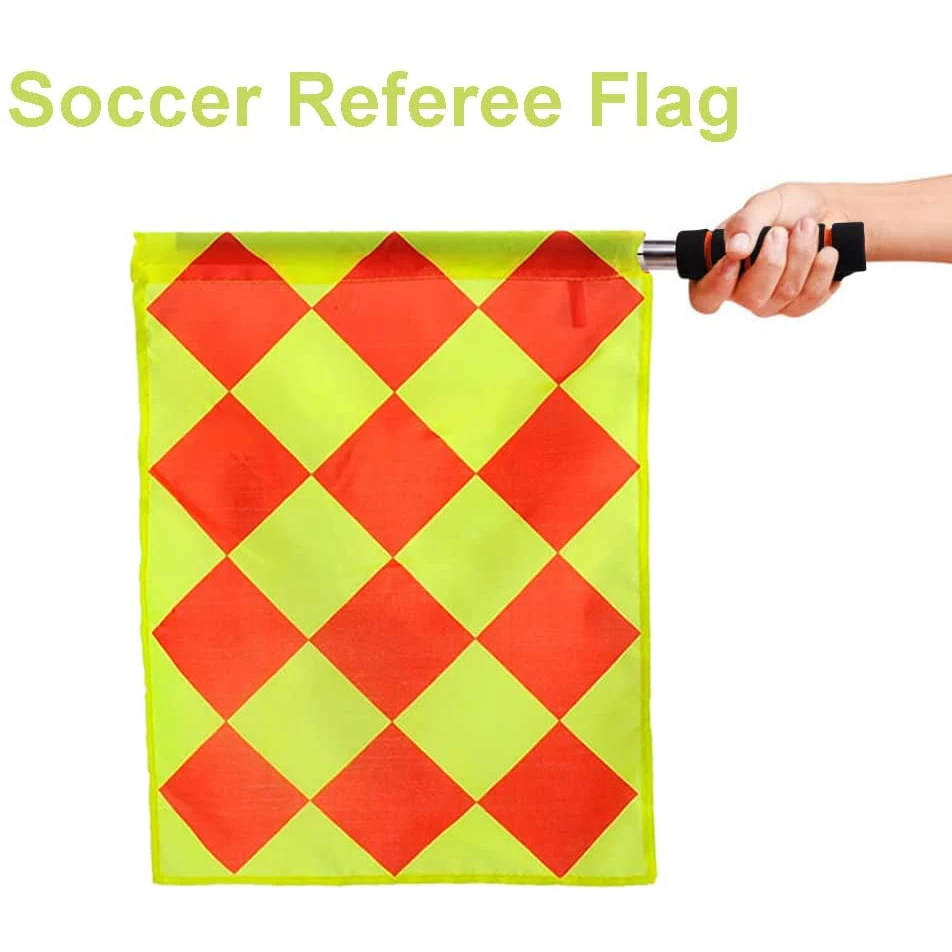 1/2pcs Soccer Referee Flag Fair Play Sports Match Football Linesman Flags  Referee Equipment Signal Flags For Sports Training