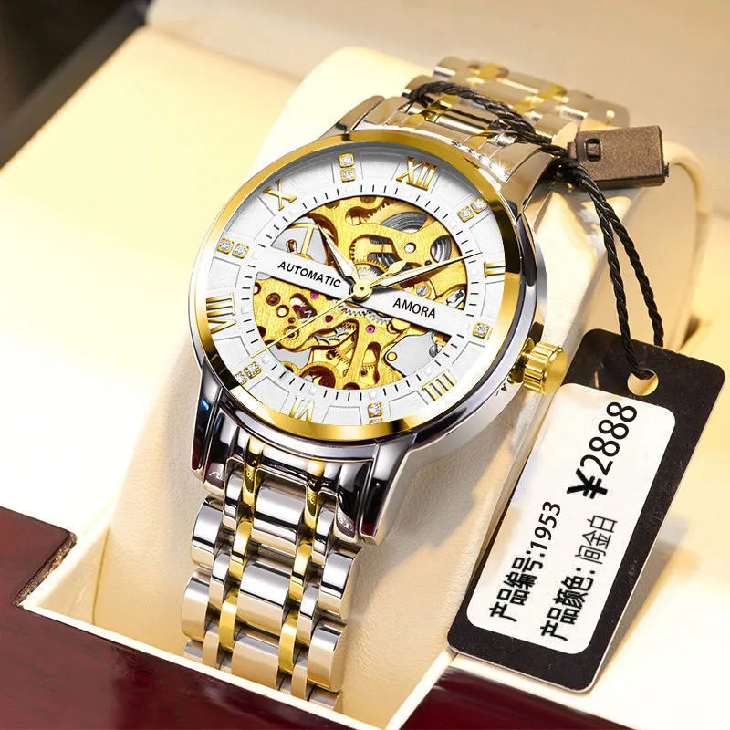 New Automatic Mechanical Watch Men's Watch Hollow Business Luminous Waterproof Trend Fashion Bowl Watch Wholesale Delivery