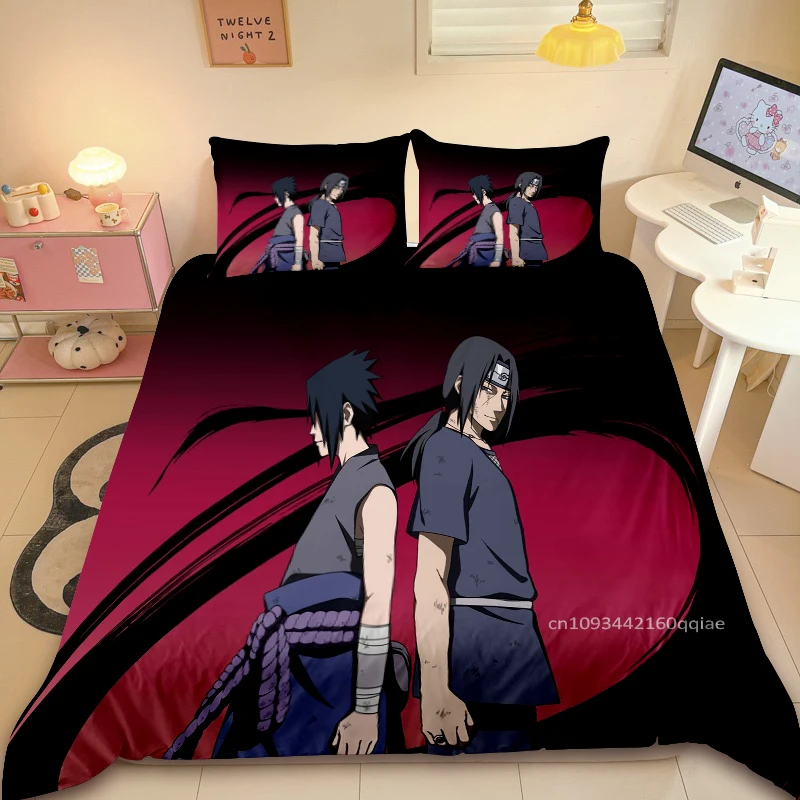 Funda nórdica suave y cómoda con dibujos de Naruto, decoración de dormitorio de Anime, regalo para niños, cama individual, tamaño de cama doble