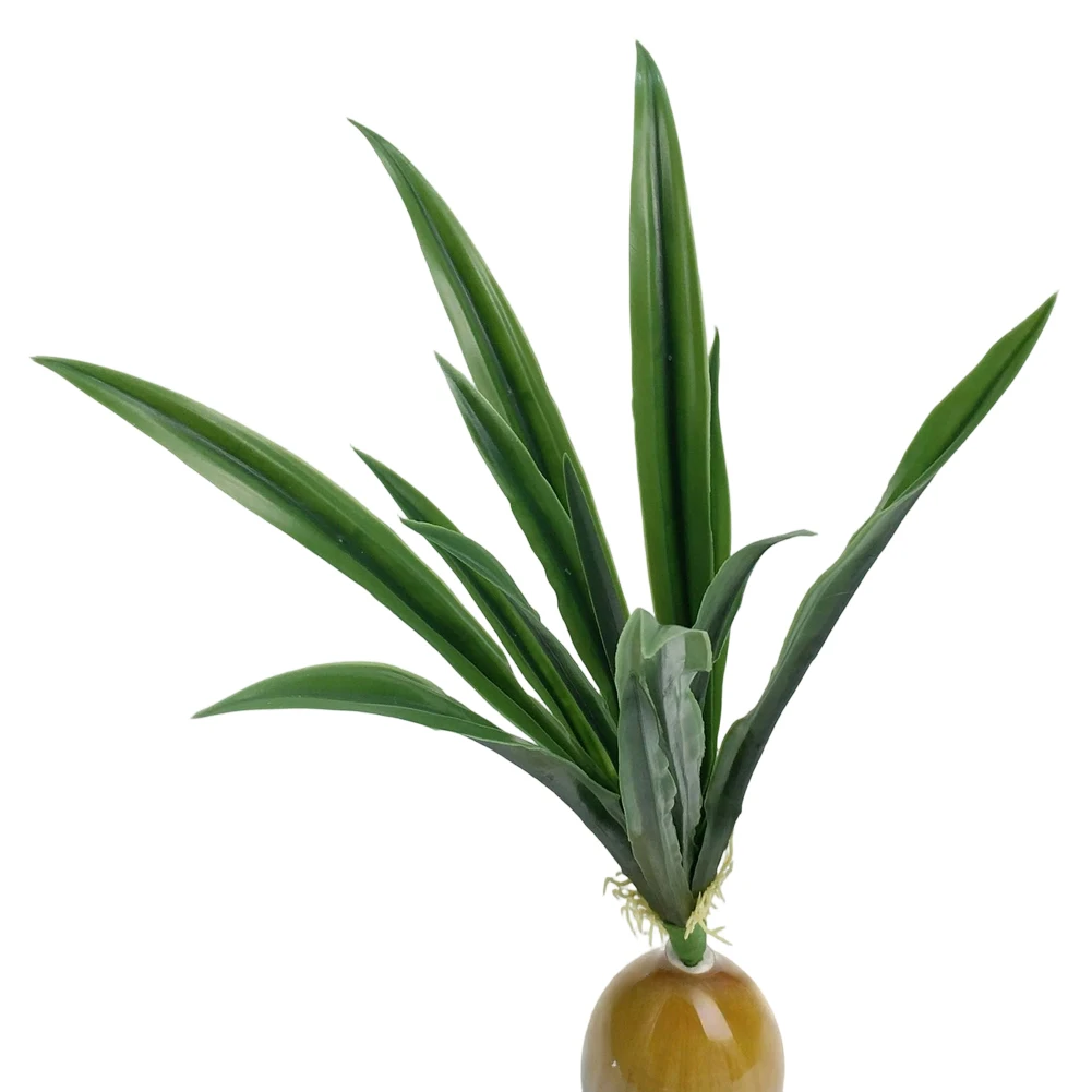 Botanical Orchid Leaves for Accenting Shelves Bookcases and Side Tables with Lightweight Construction and Lifelike Visual Appeal