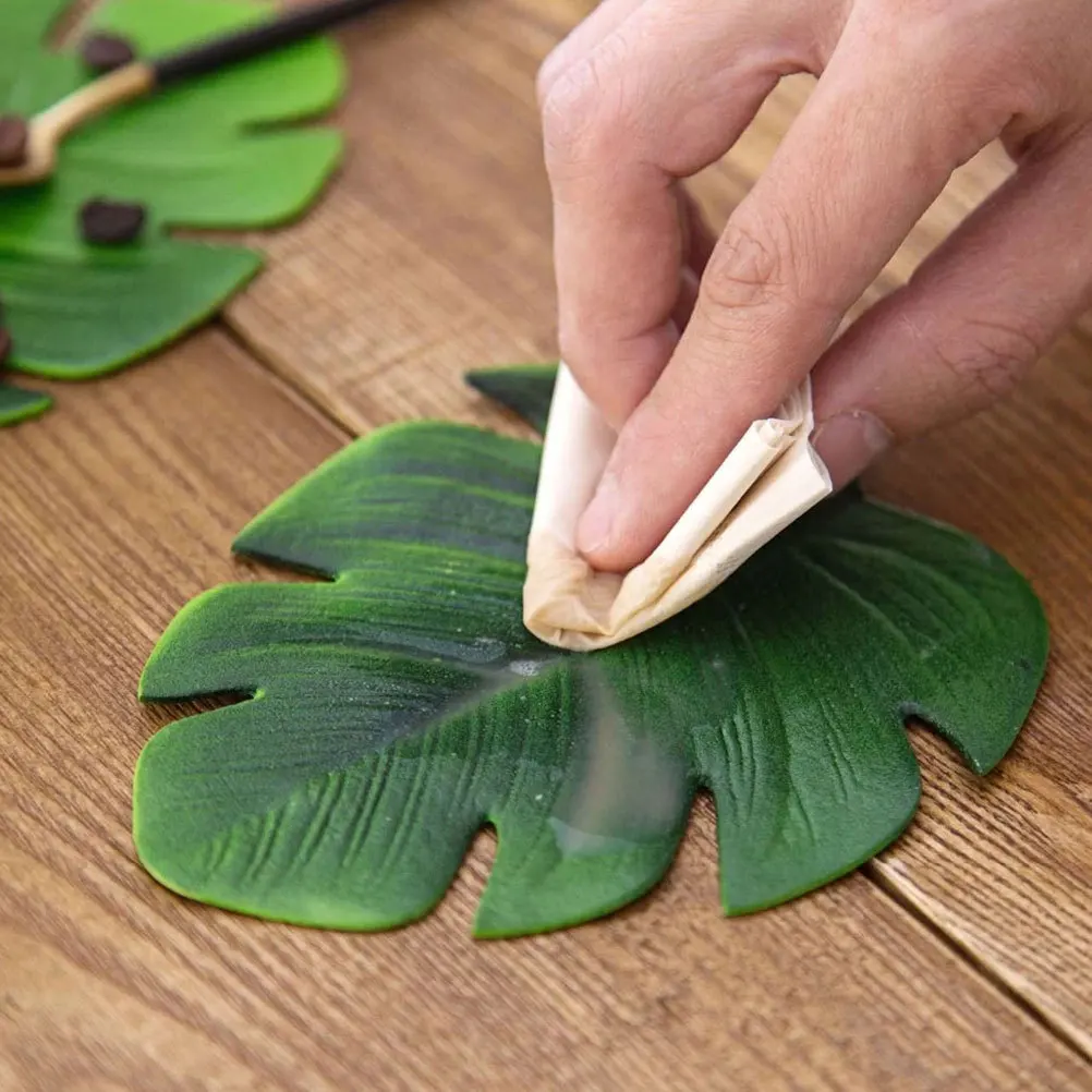 

2Pcs Decorative Dining Cup Coasters Leaf Shaped Premium Eva Waterproof Anti-Skid Heat-Insulation Mat Creative Table Placemat