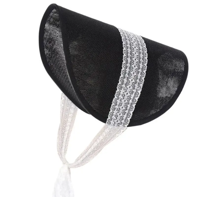 31BB Victorian Bonnets Hat Lace Ribbon Base Breathable Pillbox Hat Percher Operas Headwear Elegant Hat Base Pillbox Hat