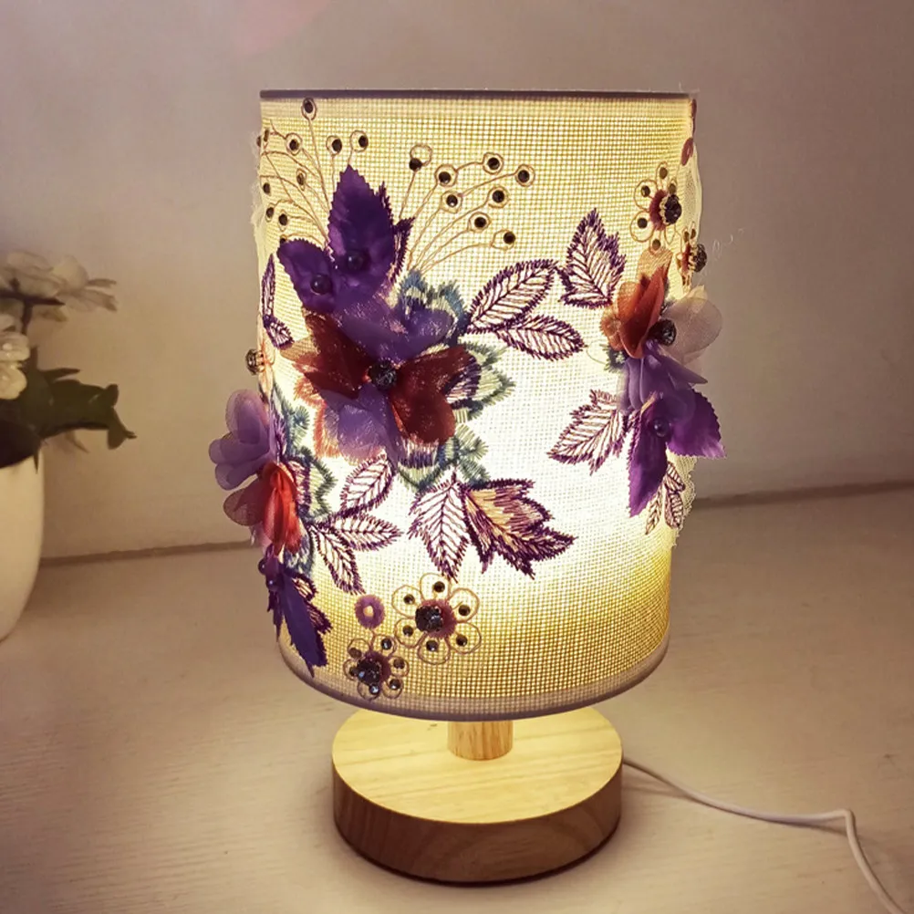 

Тканевая настольная лампа LED, ночник, декоративное освещение для спальни, деревянный каркас, USB-порт, мягкое свечение, для учебы и общежития