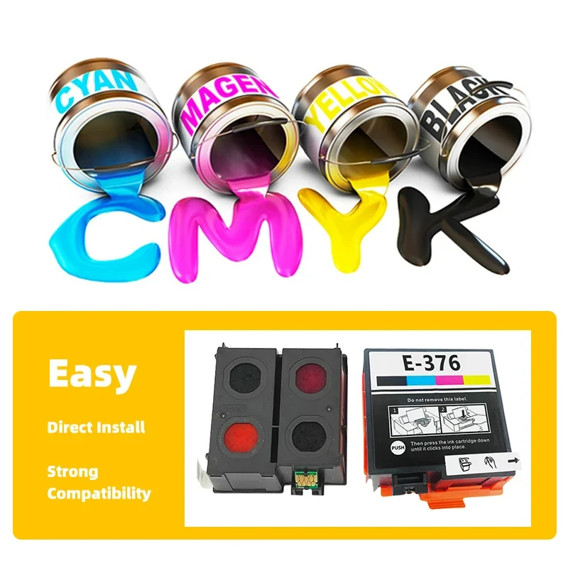 Cartucho de tinta compatível com Chip, terno para Epson PictureMate PM-525 5.0, T3760, T376