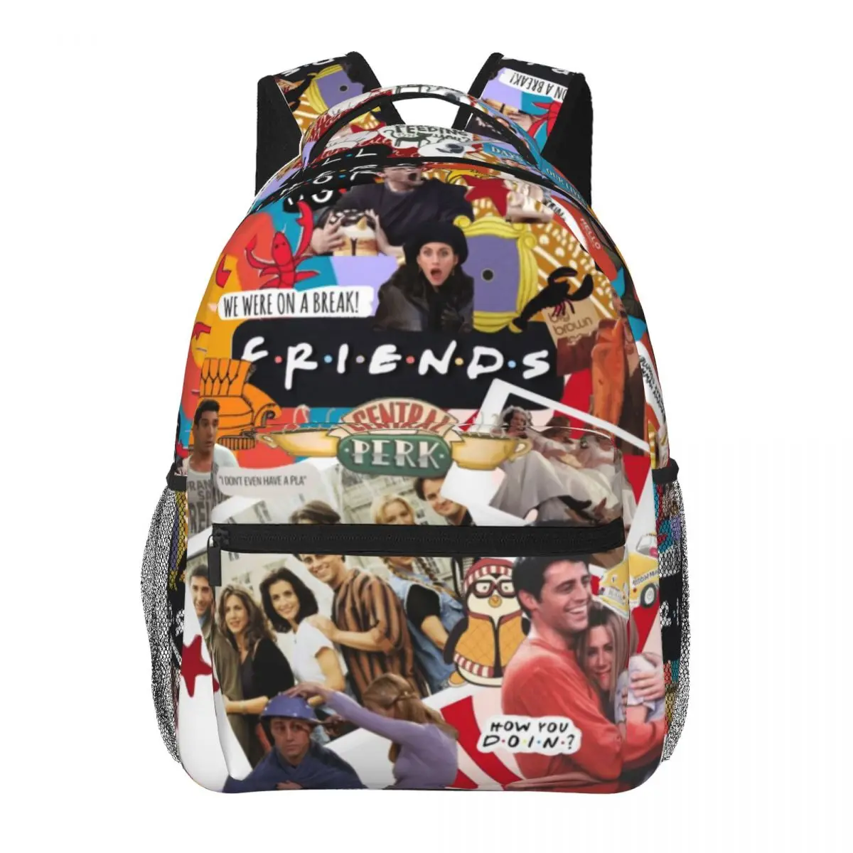 

Friends TV Show Student School Bookbag Canvas Daypack Elementary High College Travel Bags 16in