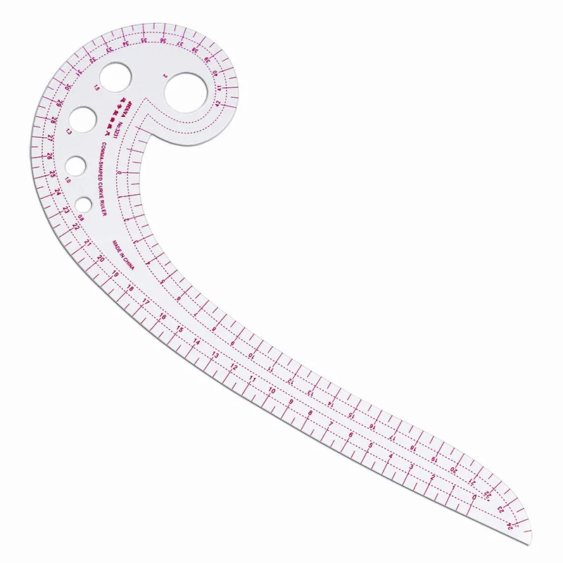 1 Pc Long Comma Shaped Plastic Transparent French Curve Ruler Stationery For Garment Cutting And Proofing