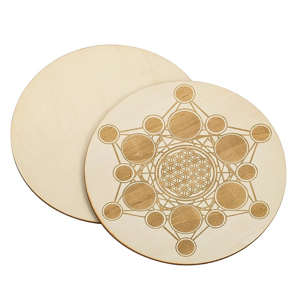 Tablero de péndulo de adivinación de madera, estrella de David, flor de la vida, energía Carven, placa, meditación metafísica, tablero de mensajes,