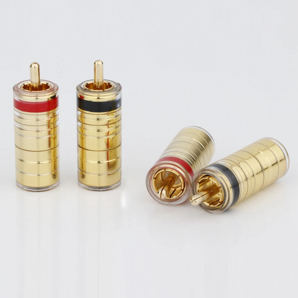 Hifi Solder Stecker RCA Stecker Für Hifi Audio RCA Kabel Draht Adapter 24K Gold Überzogene Video Kabel kit TV CCTV – Detail 5