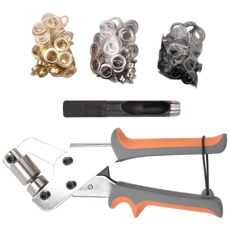 

Y42A-Grommet Tool Kit With 10Mm Eyelets Manual Machine Press Handheld Plier Metal Grommet For Leather Belt Clothes Craft Flag