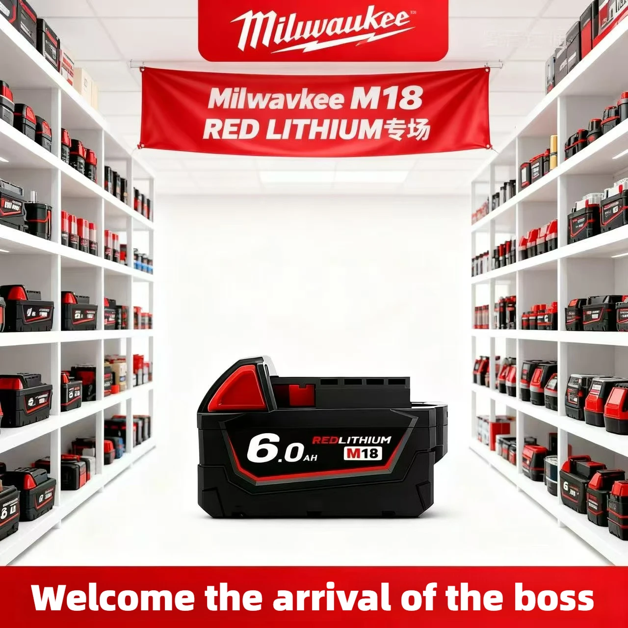 

6.0A 8.0Ah For Milwaukee M18 18V Replacement For Milwaukee M18B5 XC Li-ion battery 48-11-1815 2604-20 48-11-1850 charger