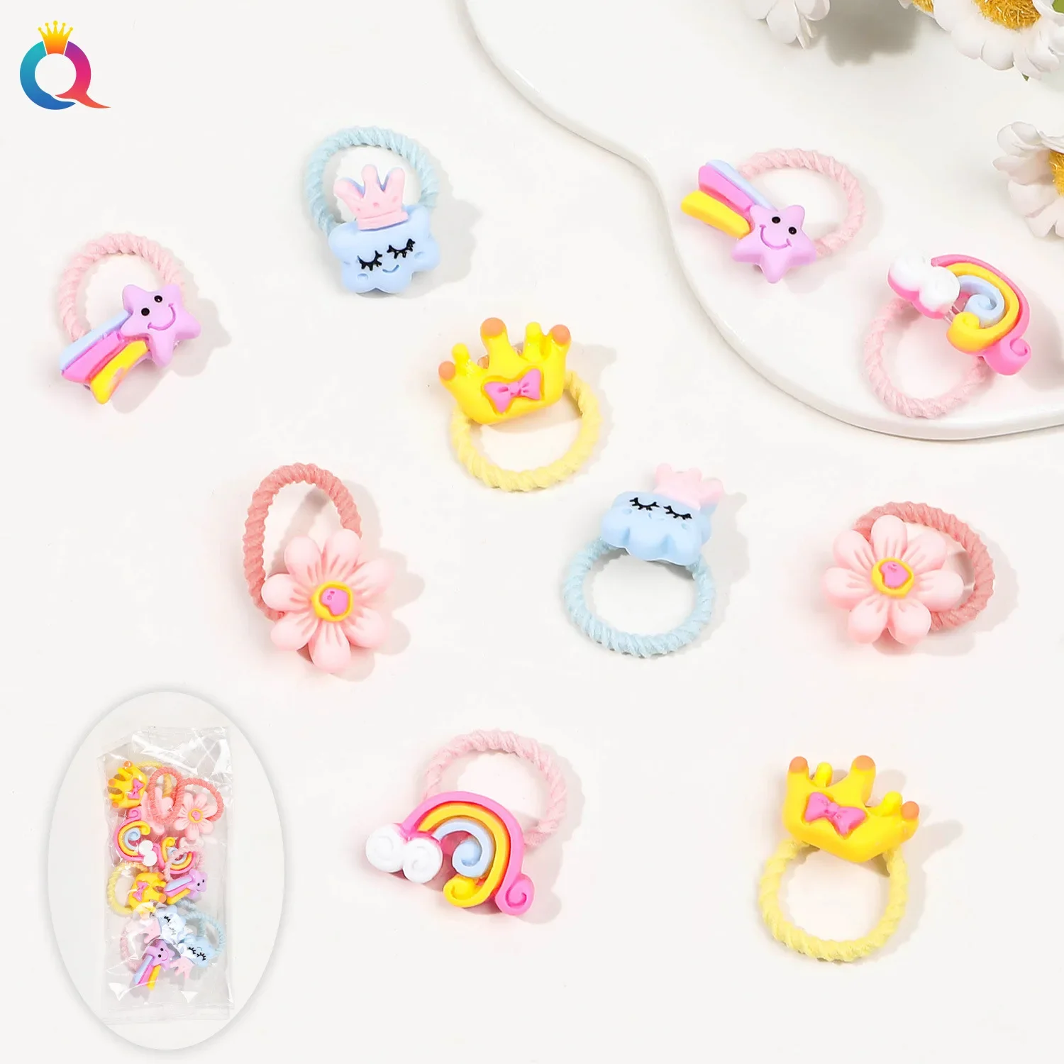 Mini Children's Cartoon Hair Tie High Elastic Cute Ponytail Holder Thumb-Sized Headband Hair Accessory for Kids Durable