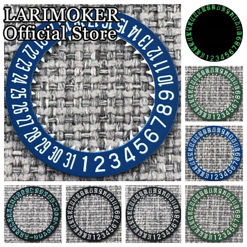 

LARIMOKER NH35 Luminous 6 o'clock Date Wheel Black Green Blue Calendar Disc Fit For NH34 NH35 Movements Modified Replaced Part