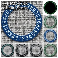 LARIMOKER NH35 luminoso a las 6 en punto rueda de fecha negro verde azul disco de calendario apto para movimientos NH34 NH35 pieza reemplazada modificada