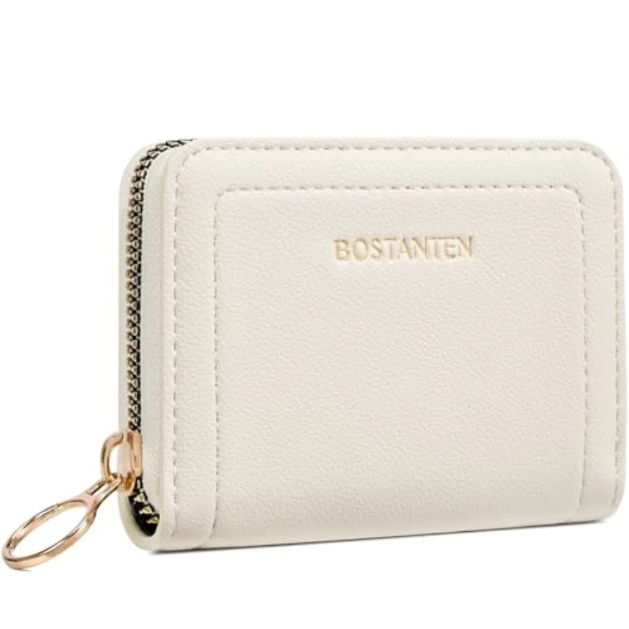 

Credit Card Holder RFID Leather Small Wallets Woman, Accordion Zipper Card Wallet