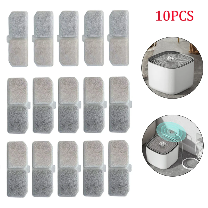 5/10PCS Cat Water Fountain Filter Pet Fountain Replacement Activated Carbon Filters Automatic Dog Water Fountain Filter Element